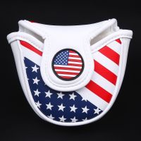 ¤▽ Golf ค้อน Headcover Putter Cover for Center-shaft Putter Club USA Flag Style Magnetic Closure