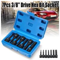 7Pcs Impact Sockets Bit Set 3/8 Drive Hex 6 Point Hex Sockets Bit H4 - H12