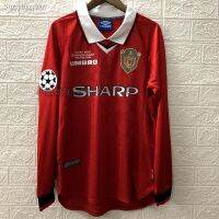 【Retro Football Jersey】┋เสื้อฟุตบอล Retro Red Devils 99 Champions League แมนเชสเตอร์ยูไนเต็ด Giggs Scholes Beckham เ