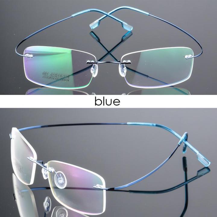 titanium-alloy-น้ำหนักเบาเป็นพิเศษแว่นตาไร้กรอบกรอบกรอบแว่นสายตาสั้น-unisex