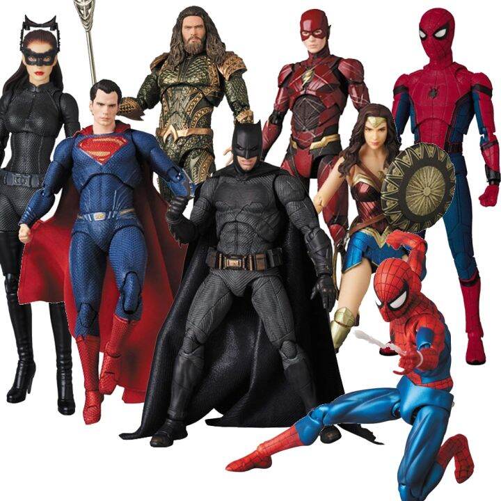 Mafex Spider Man Aquaman Cyborg Flash Wonder The Dark Knight Bruce ...