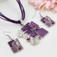 【YF】✼  MINHIN Enamel Pendant Jewelry Sets Lucite Design Colors Choker Necklace Earrings Set