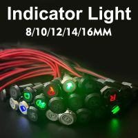 8/10/12/14/16MM Waterproof Lamp Indicator Light with Wire 12V LED Car Instrument Pilot Lights Boat Warning Dashboard Signal