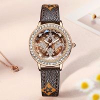 Fashion temperament luxury full diamond pointer type ladies presbyopia fashion watch waterproof quartz