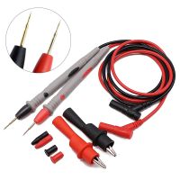 ☽ 1 pair Digital Multimeter probe Soft-silicone-wire Needle-tip Universal test leads with Alligator clip For LED tester Multimetro