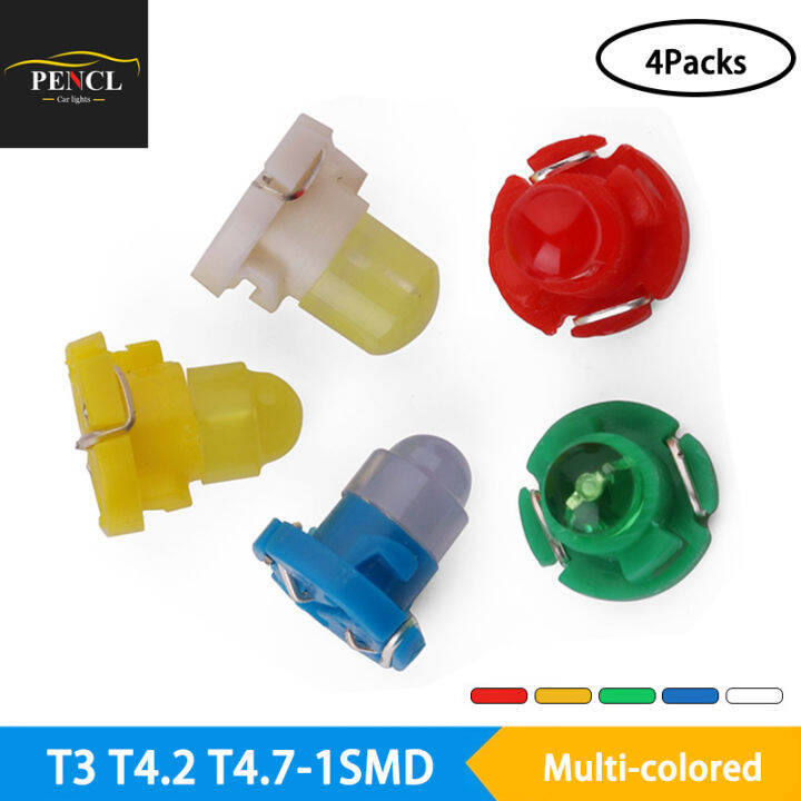 PENCL 4Pcs T3 T4.2 T4.7 Dashboard Warning Indicator Light Bulb 12V Car