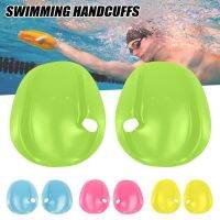 1Pair Swim Webbed Anti-oxidation Ergonomic Design Vibrant Color Swim Training Hand Paddles for Training