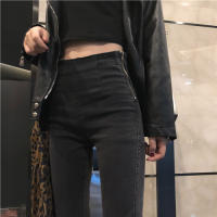 2023 new Korean chic skinny pants high waist side zipper pants slim ankle-length pants slim jeans for women