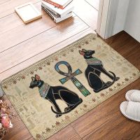 Ancient Egypt Egyptian Anti-Slip Entrance Doormat Home Decoration Cats and Ankh Cross Hallway Long Rugs Kitchen Floor Mat