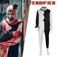 Halloween Cosplay Scary Terrifier Art The Clown Costume Mask Suit Horror Evil Joker Latex Masks Jumpsuit Carnival Dress Up Party