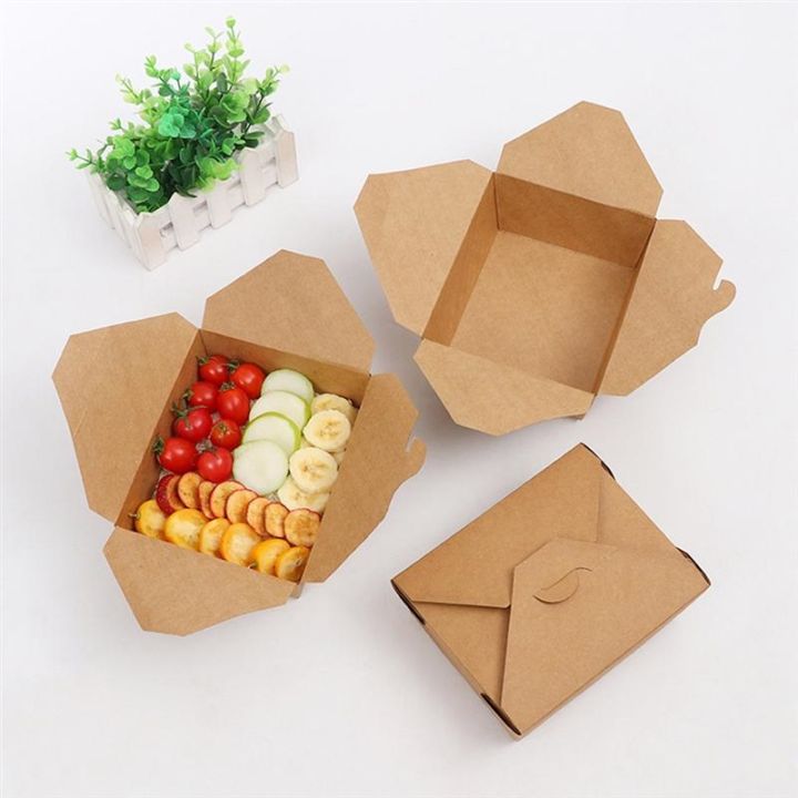 hot-lzliogwohiowo-537-กล่องอาหารกลางวันกระดาษนำออกภาชนะบรรจุอาหารคราฟท์อาหารกระดาษแข็งทิ้งรีไซเคิลรั่วจาระบีเตรียม