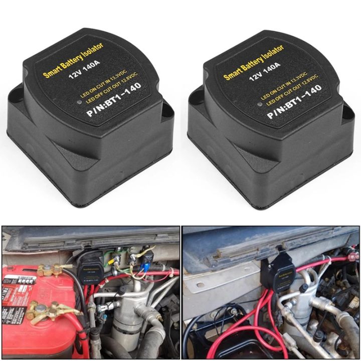 2Set Dual Battery Smart Isolator 12V 140 Amp Voltage Sensitive Relay VSR Smart Switch for ATV