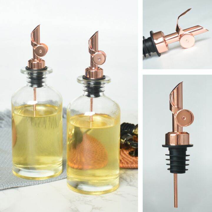 4pcs-stainless-steel-bottle-automatic-open-cap-trachea-weighted-pourer-wine-pourer-food-a