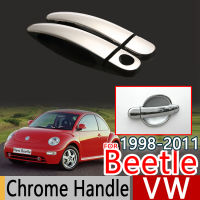 สำหรับ VW Beetle 1998-2011มือจับประตูโครเมี่ยมครอบคลุมตัดชุด2ชิ้นโฟล์คสวาเกนใหม่ด้วงอุปกรณ์เสริมในรถยนต์รถจัดแต่งทรงผม2006 2008