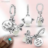 charm 925 sterling silver Firefly Dangle Charm Glow in the dark pendant Fit original Pandora Bracelet women jewelry love Charm