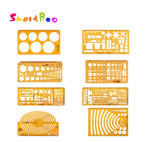 Plastic Drawing Template Ruler Kit Measuring Templates Building ...
