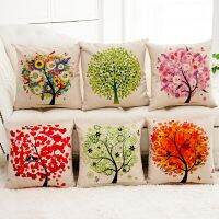 Cozy cushion life seasons trees quality printed home decorative pillow car-styling seat back cushions pillowcases 45x45cm MYJ7 Fishing Reels