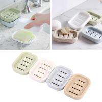 Japanese Style Simple Thickened Drain Soap Box Square Dish Layer Double Lid With Soap O3U2