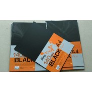 Xấp 10 tờ giấy vẽ màu đen BLACK PAPER CHEE WAH MALAYSIA khổ A4 ĐL 140gsm