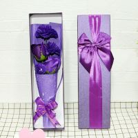 【Ready】? Gift Box Rectangular Birthday Gift Rose Bouquet Gift Box Fresh Flower Arrangement Packaging Soap Flower Exquisite Strip Empty Box