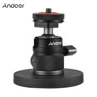 Andoer Mini Dual Use Ball Head Ballhead Adapter 1/4 Inch Screw &amp; Cold Shoe Connection 360 ° Rotatable Aluminium Alloy With Large Magnetic Base 350G Load Capacity Replacement For Sports Camera Digital Camera Smartphone