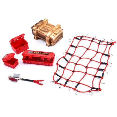 Simulated Decoration Suitcase Luggage Net Shovel Wooden Box for TRX4 Defender SCX10 90046 90047 MST Jimny VS4 RC Car Accessories Electrical Connectors