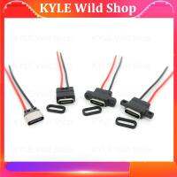 KYLE Wild Shop 1/2/5pcs waterproof USB Type-C 3.1 2 Pin plug USB C Female Socket Welding Charging cable Wire Connector 180° 90° For DIY repair