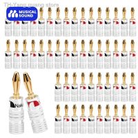 Musical Sound Banana Plug Nakamichi 4/8/16/50Pcs 24k Gold Plated 4MM Speakers Amplifier Cable Banana Connectors Plugs Jack