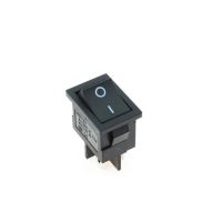 【✜】 Kings Trading mall 21X15มม. KCD1-104 Rocker Switch 6A 250V/10A 250V เรือ Rocker Switch สีดำ4ขา2 Terminal Contact Points สีดำ1PCS