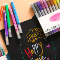 12pcsset 2mm Tip Marker Pens DIY Home Office Stationery Art Acrylic Paint Glass Drawing Kids Adults Scrapbook Mug Student