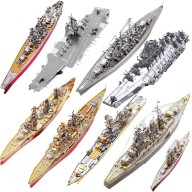 Mô Hình 3D Kim Loại Tự Lắp Ráp Tàu Chiến Nagato Yamato Bismarck HMS POW CV-16 CVN-65 Kongou Fuso Pyotr Velikiy thumbnail