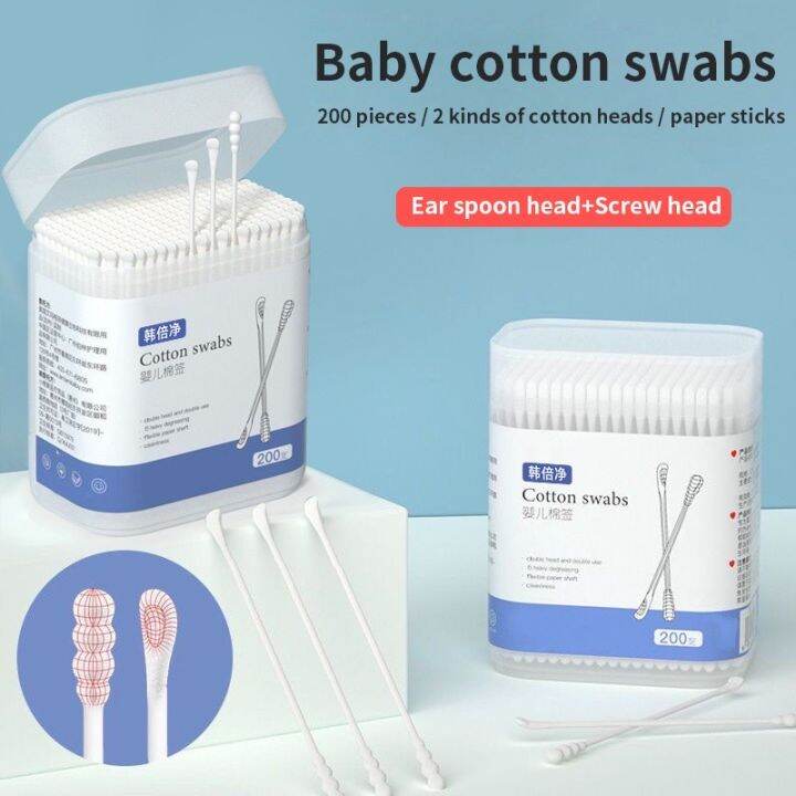 3 in 1 Cotton Swab w Case for Kids Baby Adult (for ears, nose, belly