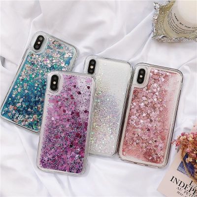 「Enjoy electronic」 For Samsung Galaxy S6 S7 edge S8 S9 S10 Plus Note 5 8 9 Quicksand Glitter Cover J4 J6 A7 A9 A6 A8 plus 2018 A40 A50 A70 A72 Case