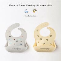 【DT】hot！ Cartoon Print Baby Bibs Silicone Kids Feeding Boy Adjustable Children Saliva with