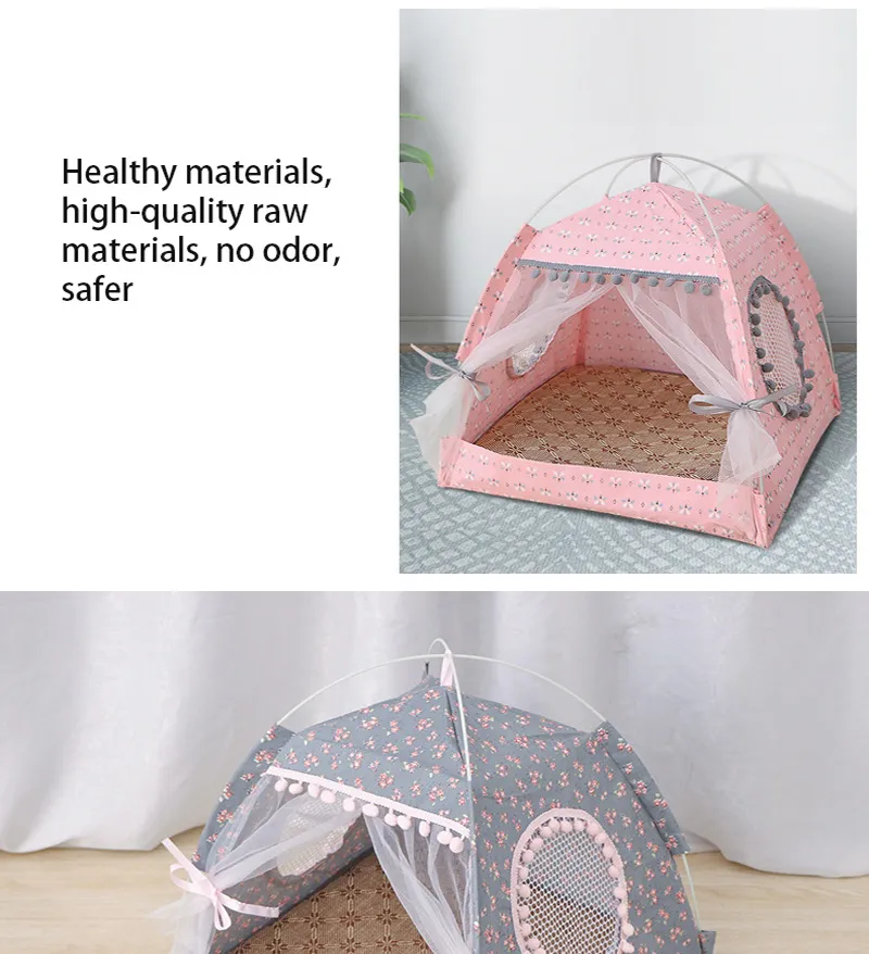 Cat Tent Bed Pet General Teepee Closed Cozy Hammock With Floors