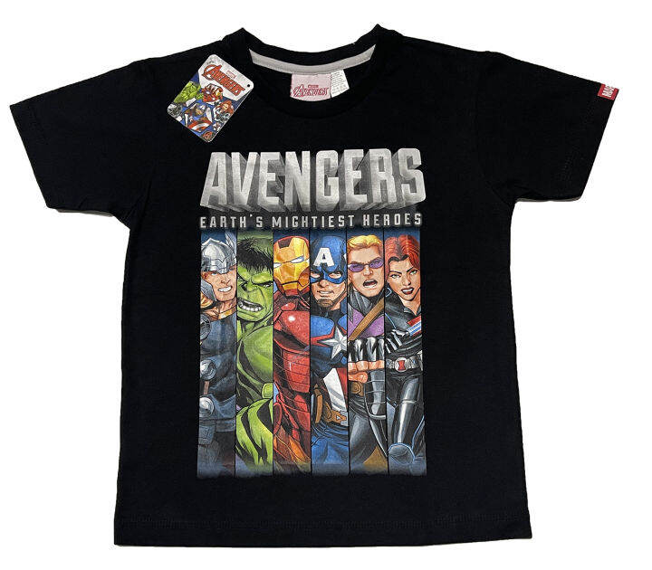 Disney Marvel Avengers The Original Avengers Boys Kids Black TShirt