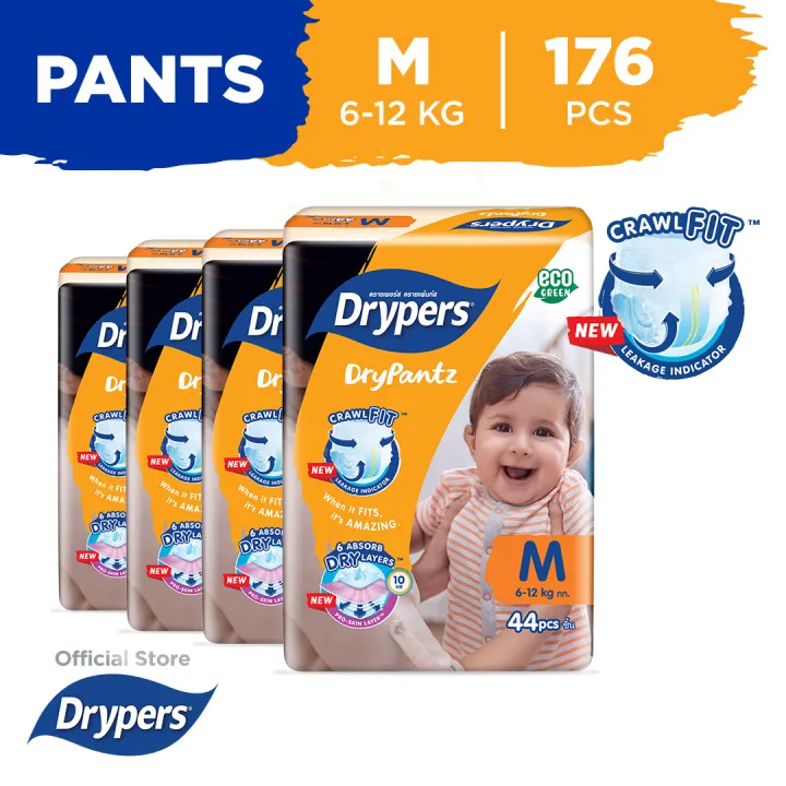 Drypers Drypantz M (7 - 12Kg) 44s X 4 Packs 176pcs