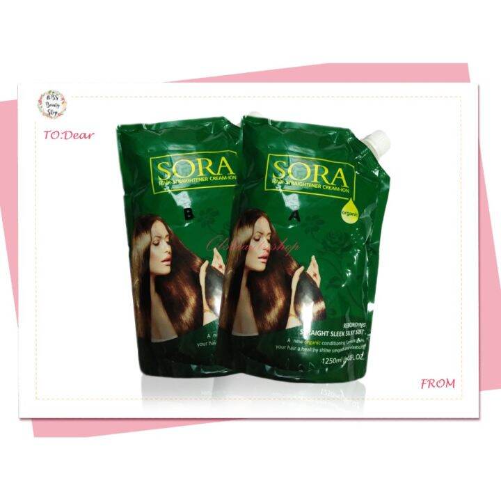Sora Organic Hair Rebonding Rebond Cream Set Straightener Creamion