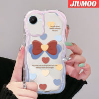 JIUMOO เคสสำหรับ Realme C30 C30s C33 C31,C35 C55 Narzo 50i Prime Narzo N55 50A Prime เคสรูปทรงโบว์ผูกเนื้อครีมนิ่มกันกระแทกเคสโทรศัพท์โปร่งใสเจลซิลิกาแบบใสป้องกันการตกหล่นฝาครอบป้องกันเลนส์กล้องถ่ายรูป