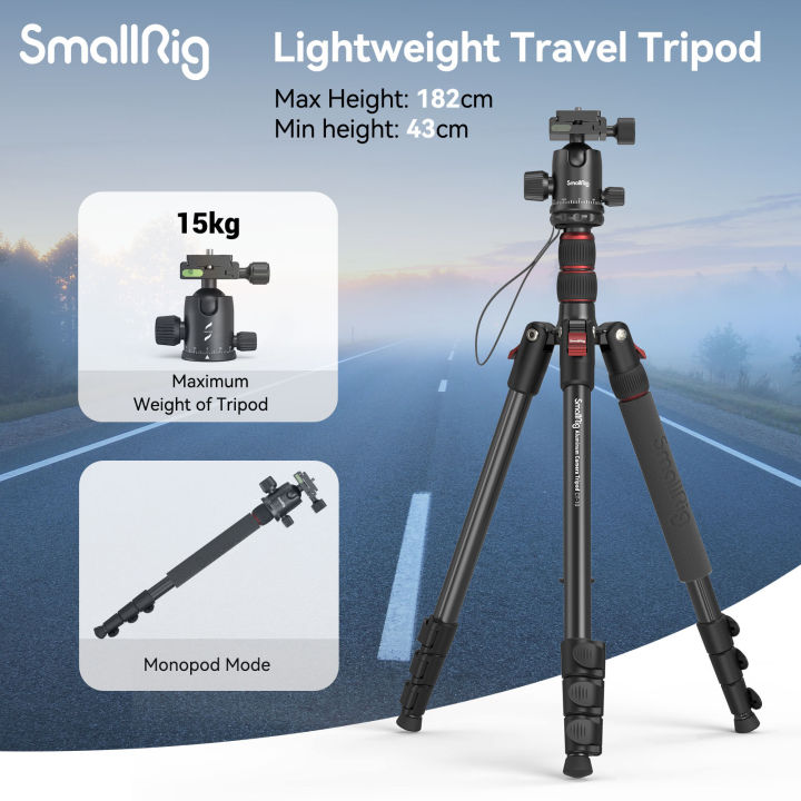 SmallRig 71" Lightweight Travel Tripod Stand for Camera Foldable