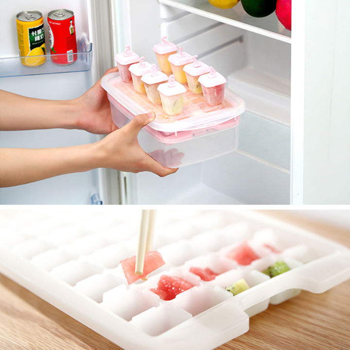 กล่องอุปกรณ์ทำน้ำแข็ง-พิมพ์ซิลิโคนทำน้ำแข็ง-พร้อมชุดทำไอศกรีมแท่ง