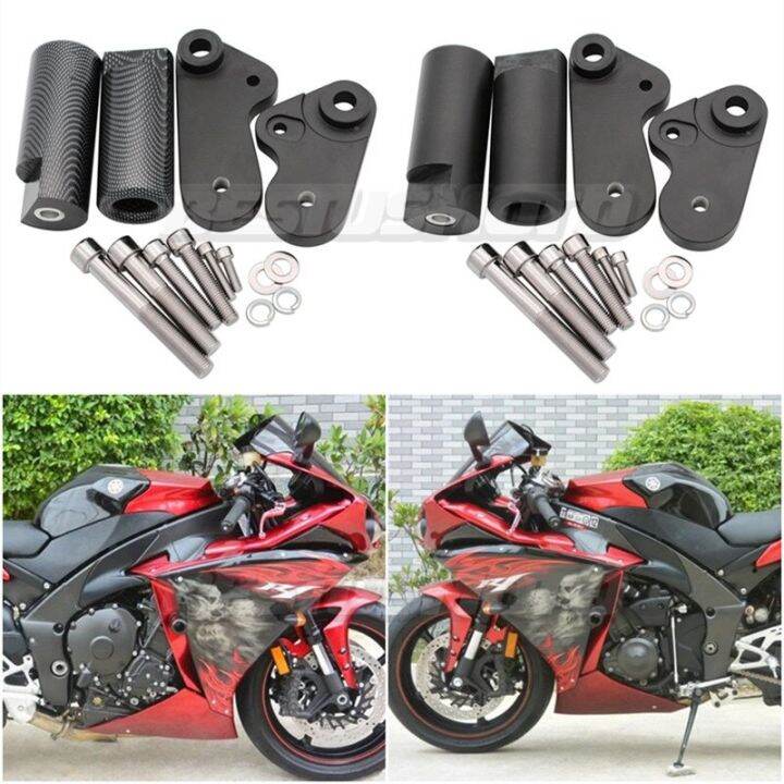 R1 Concepts Car & Truck Parts & Accessories No-Cut Frame Slider Protector For Yamaha YZF-R1 (2004-2006) In Carbon Look Yamaha YZF Motorcycles - Foto 12
