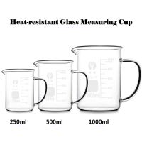 ❦▦ Kinds Heat Resistant Glass Beaker Graduated Measuring Cup Jug Scale Cooking Container for Baking Liquid Pour Spout Laboratory