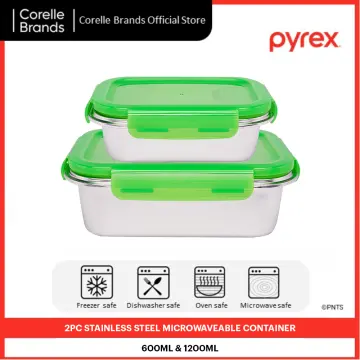Pyrex Freshlock 2pc Glass Value Pack Rectangle Baking Dish Red