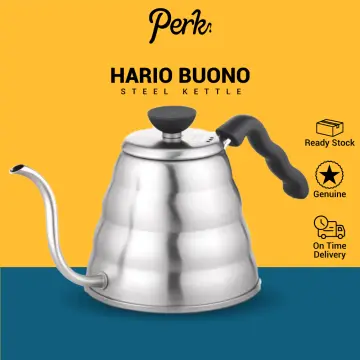 Hario Bona Drip Coffee Kettle, White, 800 ml - Enameled Exterior