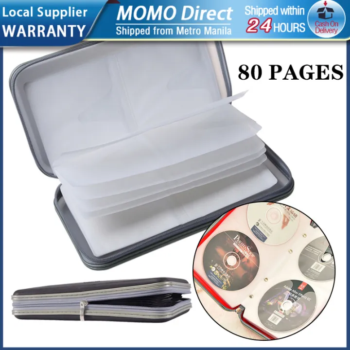 80pcs Disc CD DVD Storage Organizer Case CD DVD Wallet with Zipper