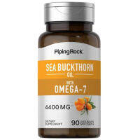 PipingRock Sea Buckthorn Oil with Omega-7, 4400 mg, 90 Softgels