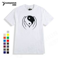 Yuanqishun Fine Tshirt Design Hands Holding Chi Print T Cotton Tshirt 16 Color