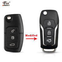 【In-demand】 ETOP mall Dandkey กุญแจรีโมทพลิกพับได้ปรับเปลี่ยนได้3ปุ่มสำหรับ Ford Focus 3 Fiesta Connect Mondeo C Max Smart Key