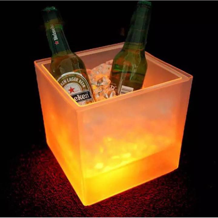 ถังใส่น้ำแข็งมี-ไฟเรืองแสงถังใส่น้ำแข็งมีไฟ-ถังใส่น้ำแข็งเรืองแสง-ถังใส่น้ำแข็ง-ถังใส่เบียร์เรืองแสง-พร้อมส่ง